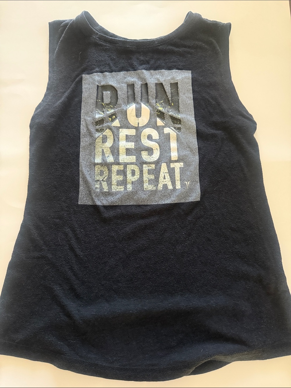 Old Navy Black Graphic Tank Top - "Run Rest Repeat"